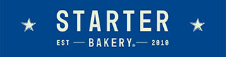 Starter Bakery logo with 'EST 2018' on a blue background